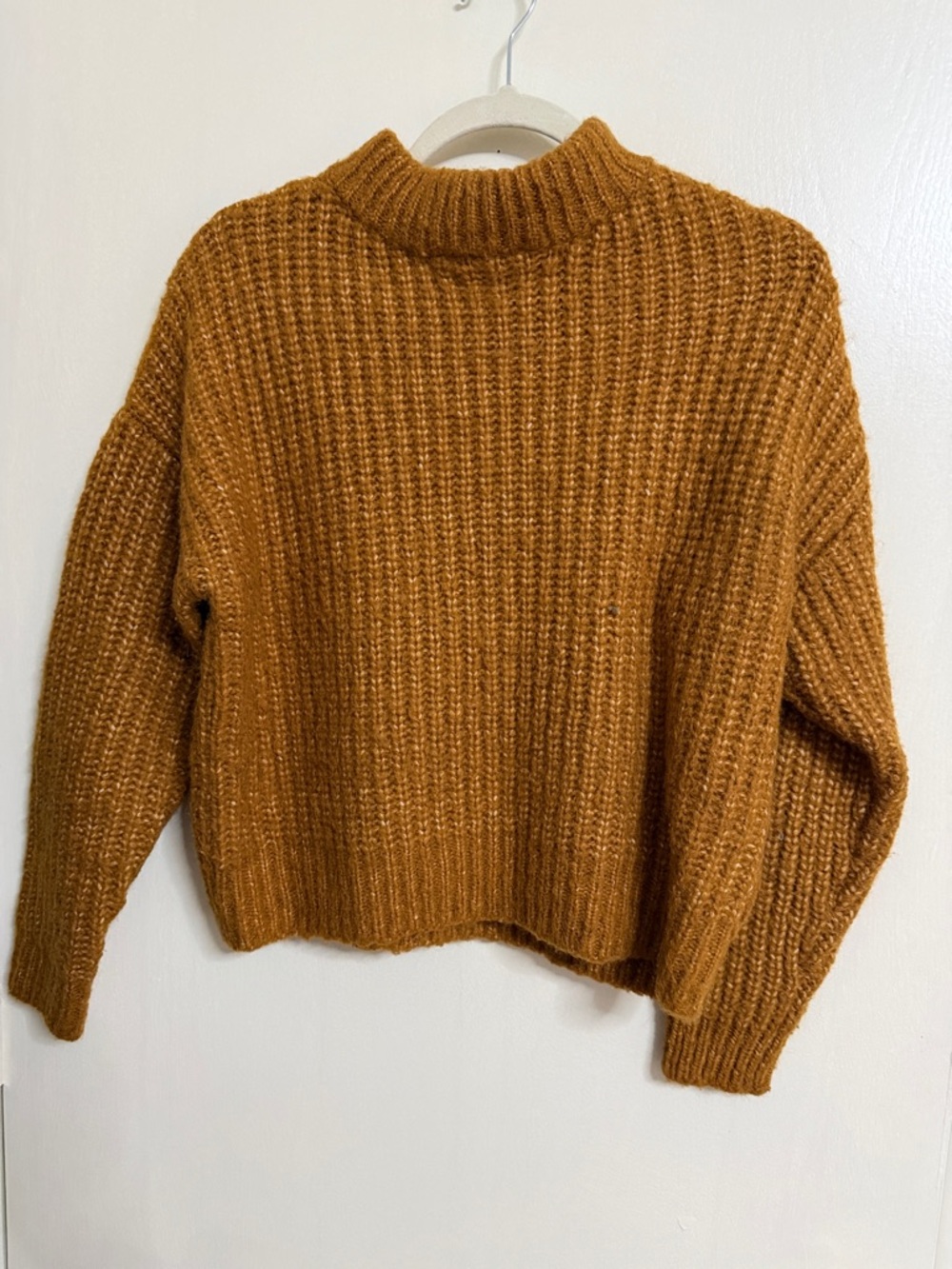 H&M Chunky Ribbed Turtleneck Sweater - Mustard Brown
